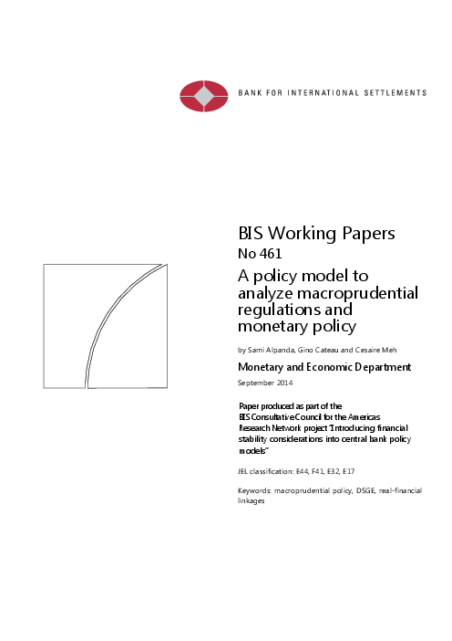 거시건전성 규제 및 화폐정책 분석을 위한 정책 모델 (A policy model to analyze macroprudential regulations and monetary policy)