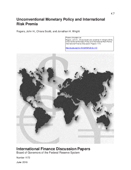 변칙적 통화 정책과 국제 리스크 프리미엄 (Unconventional Monetary Policy and International Risk Premia)