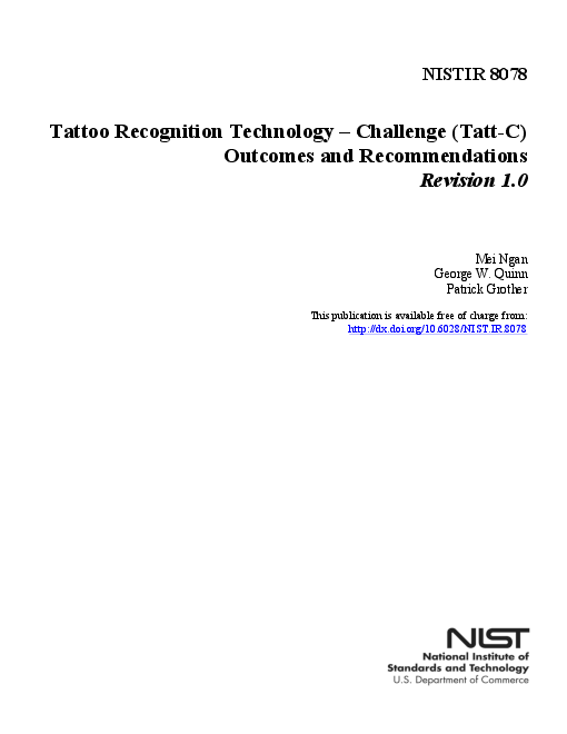 Tattoo Recognition Technology - Challenge (Tatt-C): Outcomes and Recommendations Revision 1.0