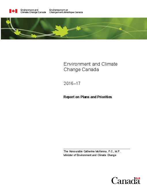 Environment and Climate Change Canada 2016-17 Report on Plans and Priorities