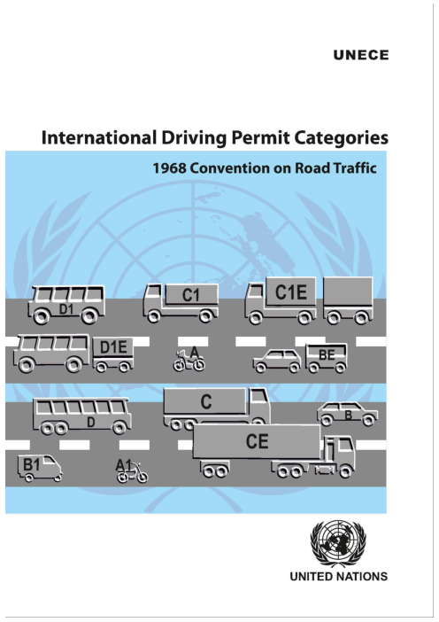 국제운전면허증 범주 : 1968년 도로교통법에 관한 조약 (International Driving Permit Categories: 1968 Convention on Road Traffic)