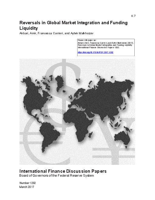 세계 시장통합 및 조달 유동성의 반전 (Reversals in global market integration and funding liquidity)