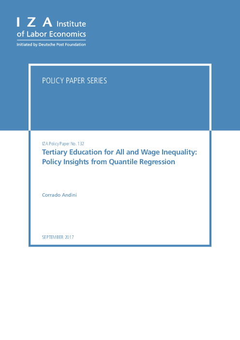 모두를 위한 고등교육과 임금 불평등 : 분위회귀 분석을 통해 얻은 정책 아이디어 (Tertiary education for all and wage inequality: Policy insights from quantile regression)