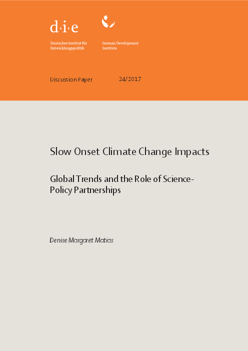논문 : 서서히 시작되는 기후변화의 영향, 전 세계 동향, 과학-정책 협력의 역할 (Discussion paper: Slow onset climate change impacts, Global trends and the role of science-policy partnerships)