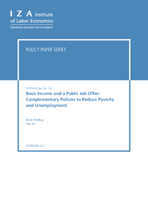 기본 소득과 공공 일자리 제공 : 빈곤과 실업을 줄이기 위한 보완 정책 (Basic income and a public job offer: Complementary policies to reduce poverty and unemployment)