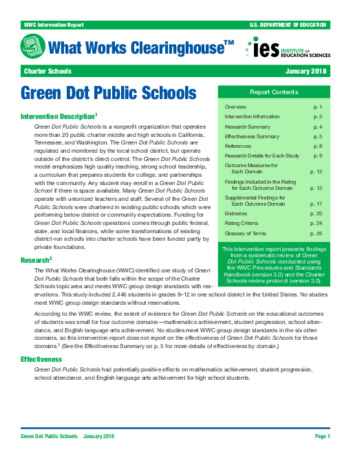 그린닷 퍼블릭 스쿨 : 미국 중고등학교 교육 프로그램 사례 연구 (Green Dot Public Schools)