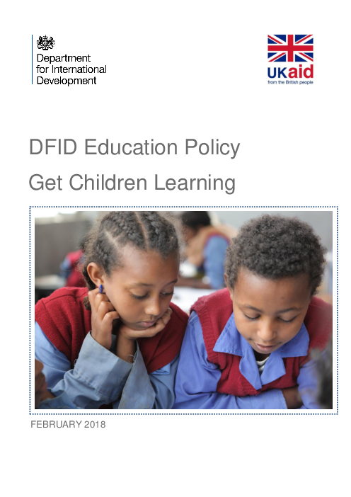 영국 국제개발부 교육 정책 : 아동 학습 제공 (DFID Education Policy: Get Children Learning)