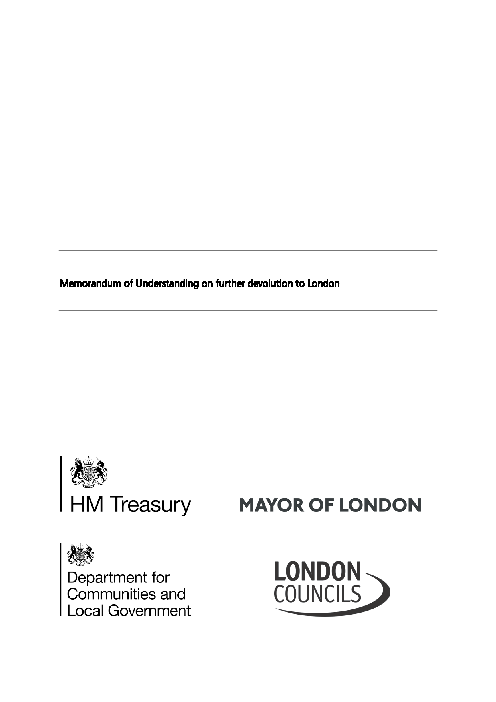 런던으로 권력을 이양하는 양해 각서 (Memorandum of Understanding on further devolution to London)