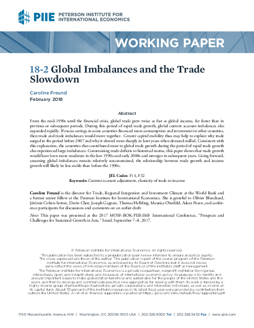 글로벌 불균형과 무역 침체 (Global Imbalances and the Trade Slowdown)