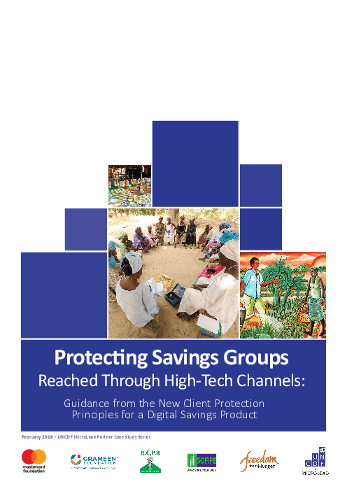 첨단기술 채널을 통한 저축그룹 보호 : 새로운 고객보호원칙에 따른 디지털 저축상품 관련 지침  (Protecting savings groups reached through high-tech channels: guidance from the new client protection principles for a digital savings product)
