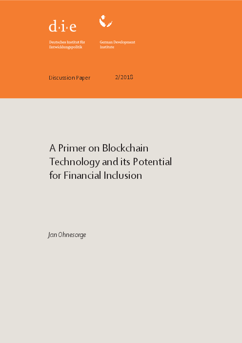 블록체인 기술 및 금융 포용 가능성 (A primer on blockchain technology and its potential for financial inclusion)(2018)
