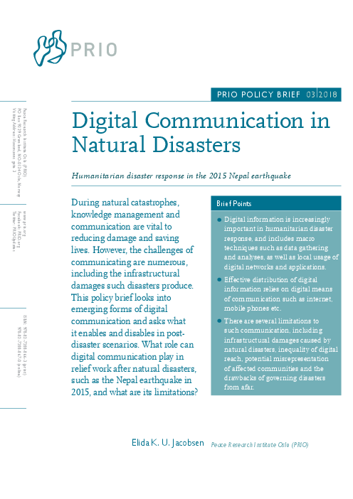자연재해 시 디지털 통신 : 2015년 네팔 지진 당시 인도주의 재난 대응 (Digital Communication in Natural Disasters: Humanitarian Disaster Response in the 2015 Nepal Earthquake)