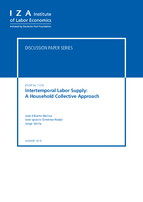 시점 간 노동 공급 : 가계 공동 접근법 (Intertemporal Labor Supply: A Household Collective Approach)