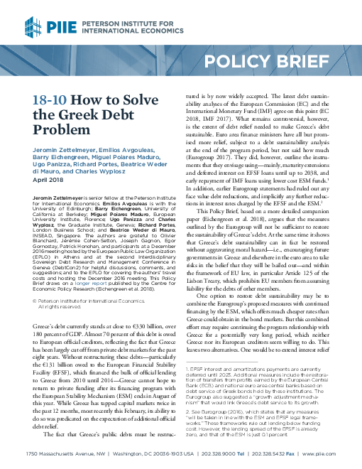 그리스 부채 문제 해결 방법 (How to Solve the Greek Debt Problem)