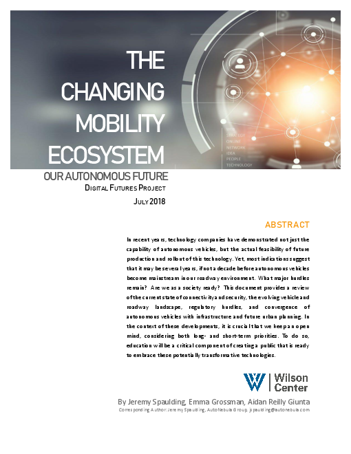 변화하는 이동성 생태계 : 자율주행의 미래 (The Changing Mobility Ecosystem: Our Autonomous Future )(2018)