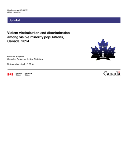 2014년 캐나다 소수민족의 폭력 및 차별 피해경험 (Violent victimization and discrimination among visible minority populations, Canada, 2014)