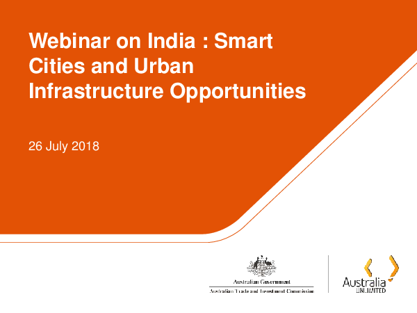 인도 스마트시티와 도시 기반 계획에 관한 인터넷 세미나 자료 (Webinar on India : Smart Cities and Urban Infrastructure Opportunities)