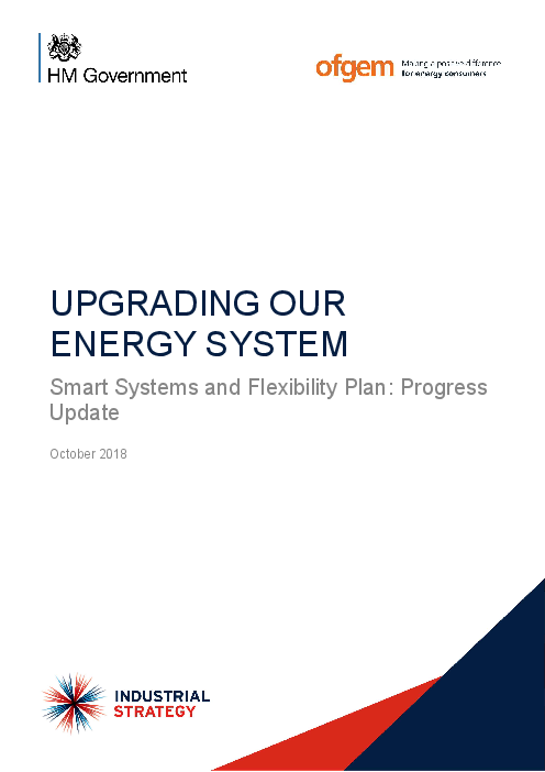 에너지 시스템 업그레이드 : 스마트 시스템과 유연성 계획 - 진행상황 업데이트 (Upgrading Our Energy System: Smart Systems and Flexibility Plan: Progress Update)