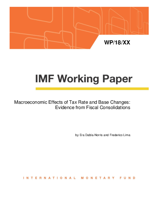 세율 및 과세 범위 변경의 거시경제적 효과 : 재정건전성 증거 (Macroeconomic Effects of Tax Rate and Base Changes: Evidence from Fiscal Consolidations)(2018)