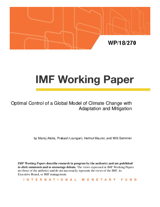 적응과 완화를 통한 기후 변화 국제 모델의 최적 제어 (Optimal Control of a Global Model of Climate Change with Adaptation and Mitigation)