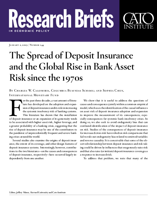 예금 보험의 확산 및 1970년대 이후 은행 자산 위험의 세계적 증가 (The Spread of Deposit Insurance and the Global Rise in Bank Asset Risk since the 1970s)