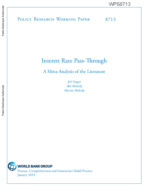 이자율 전가 : 관련 연구 메타 분석 (Interest Rate Pass-Through: A Meta-Analysis of the Literature)