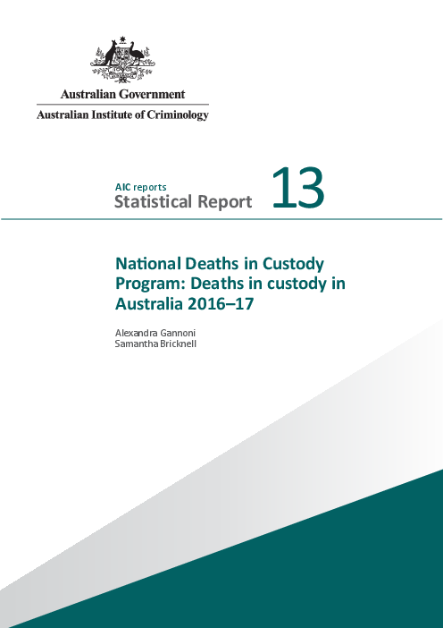 2016-17년 호주 감호 프로그램 중 사망률 (National Deaths in Custody Program: Deaths in custody in Australia 2016–17)
