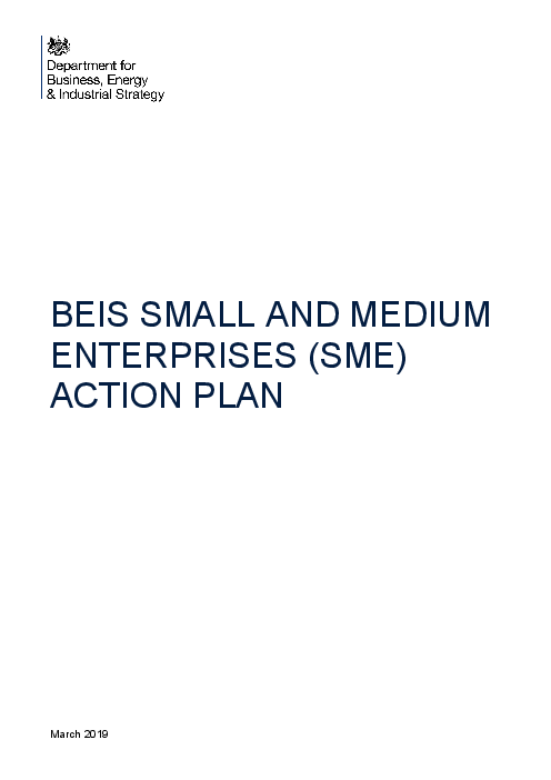 기업에너지산업전략부 중소기업 실행계획 (BEIS small and medium enterprises (SME) action plan)