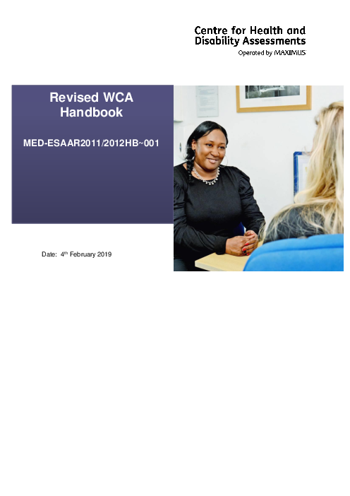개정된 근로능력평가 지침 (Revised WCA Handbook)