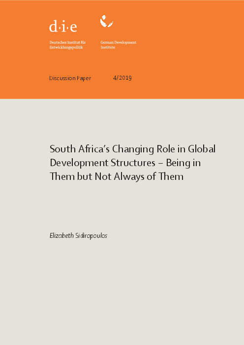 국제 개발 구조에서 변화하는 남아프리카 공화국의 역할 (South Africa’s changing role in global development structures - being in them but not always of them)
