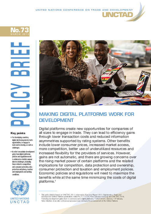 개발을 위해 디지털 플랫폼 활용 (Making Digital Platforms Work for Development)(2019)