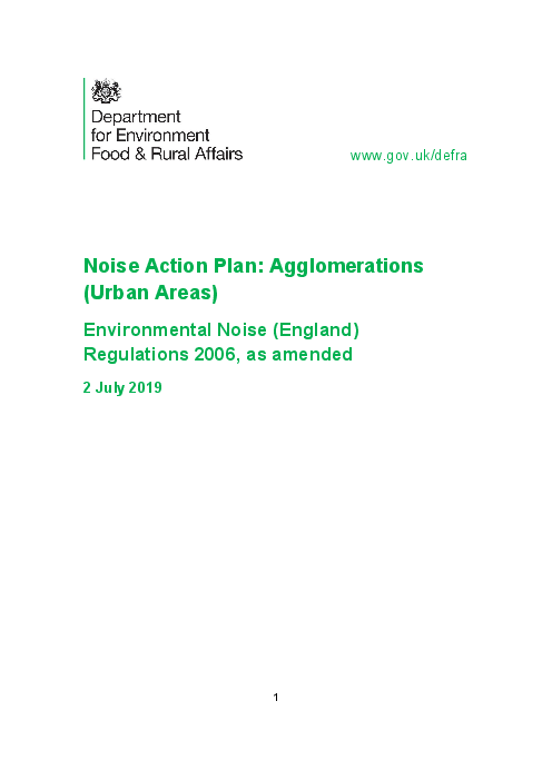 소음 실행 계획 : 밀집 지대(도심 지역) (Noise Action Plan: Agglomerations (Urban Areas))