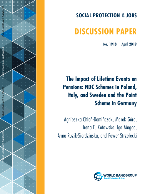 생애 사건이 연금에 미치는 영향 : 폴란드, 이탈리아, 스웨덴의 공적연금제도 및 독일의 점수 제도 (The Impact of Lifetime Events on Pensions: NDC Schemes in Poland, Italy, and Sweden and the Point Scheme in Germany)