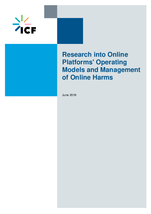 온라인 플랫폼의 운영 모형 및 온라인 피해 관리 연구 (Research into Online Platforms´ Operating Models and Management of Online Harms)(2019)