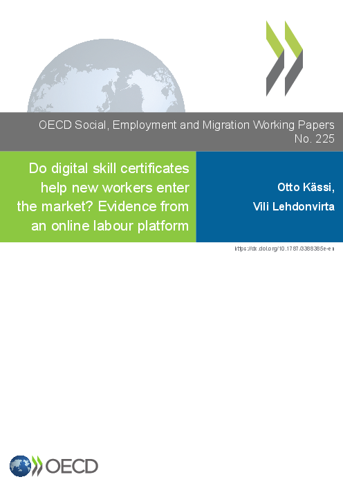 디지털 기술 인증을 통한 신규 근로자의 시장 진입 가능성 관련 온라인 노동 플랫폼의 증거 (Do digital skill certificates help new workers enter the market? Evidence from an online labour platform)