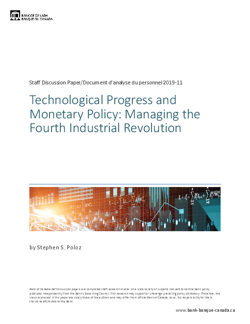 기술 진보와 통화 정책 : 4차 산업혁명 관리  (Technological Progress and Monetary Policy: Managing the Fourth Industrial Revolution)