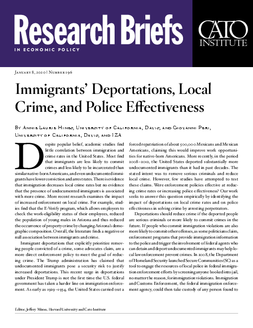 이주민의 강제이주, 지역사회 범죄 및 경찰의 효율성 (Immigrants’ Deportations, Local Crime, and Police Effectiveness)