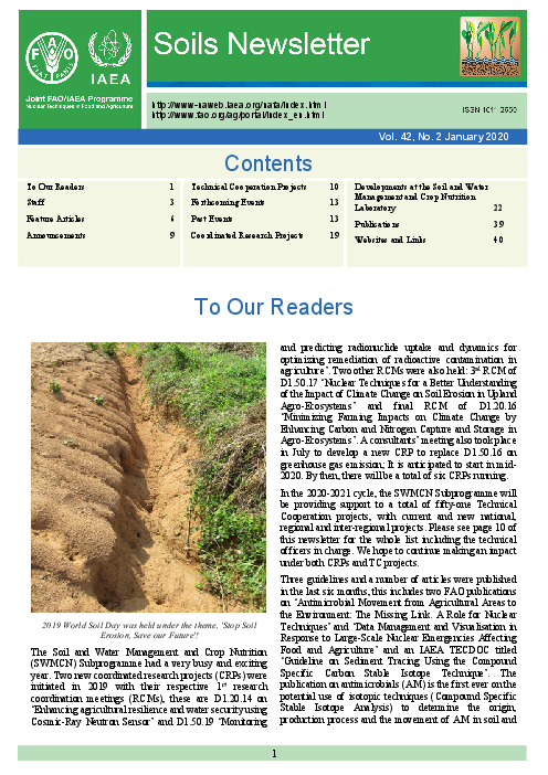 토양 뉴스레터 - 2020년 1월 (Soils Newsletter, Vol.42 No.2, January 2020)