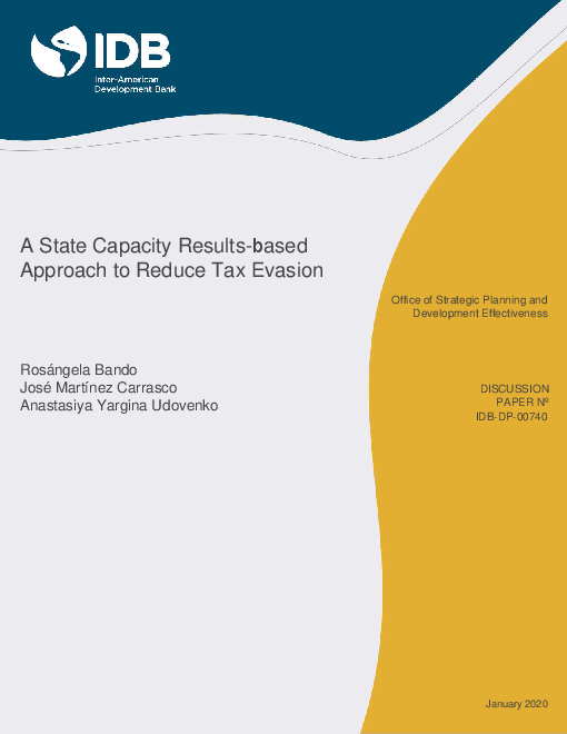 탈세를 피하기 위한 국가 역량 결과 기반 접근법 (A State Capacity Results-based Approach to Reduce Tax Evasion)