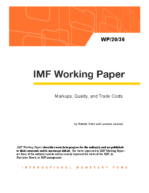 가격할증, 품질 및 무역 비용 (Markups, Quality, and Trade Costs)