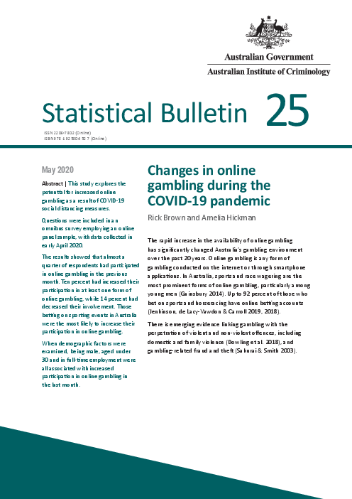 코로나바이러스 감염증(COVID-19) 유행 중 온라인 도박의 변화 (Changes in online gambling during the COVID-19 pandemic)