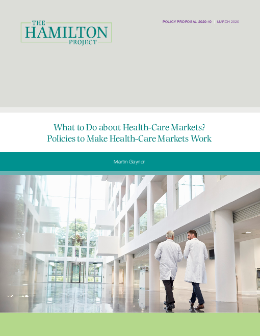 보건의료 시장 개선 제안 : 보건의료 시장을 개선할 정책 (What to do about health-care markets? Policies to make health-care markets work)(2020)