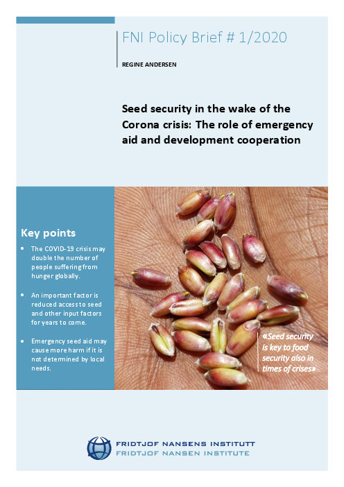 코로나바이러스 감염증(COVID-19) 위기 이후 종자 안보 : 긴급 지원 및 개발 협력의 역할 (Seed security in the wake of the Corona crisis: The role of emergency aid and development cooperation)
