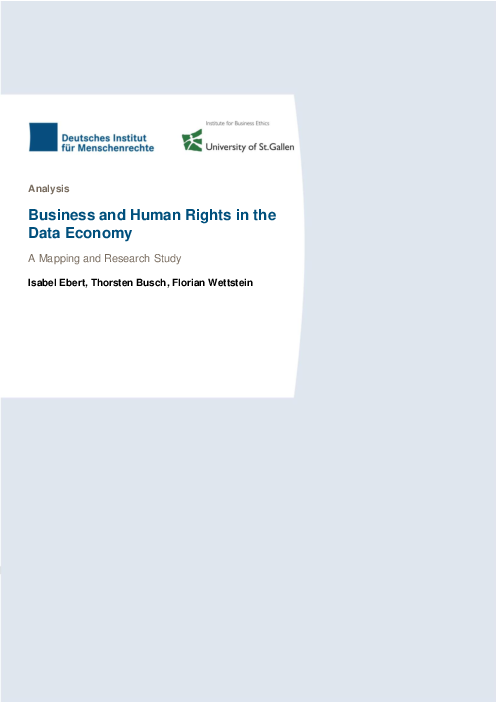 데이터 경제의 비즈니스 및 인권 : 매핑 및 조사 연구 (Business and Human Rights in the Data Economy: A Mapping and Research Study)