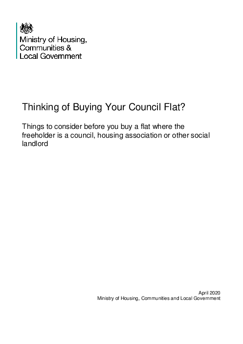 공영아파트 구매 시 고려사항 : 공영, 주택조합 또는 공공임대주택 사업 아파트를 구매하기 전 고려해야 할 사항 (Thinking of Buying Your Council Flat?: Things to consider before you buy a flat where the freeholder is a council, housing association or other social landlord)
