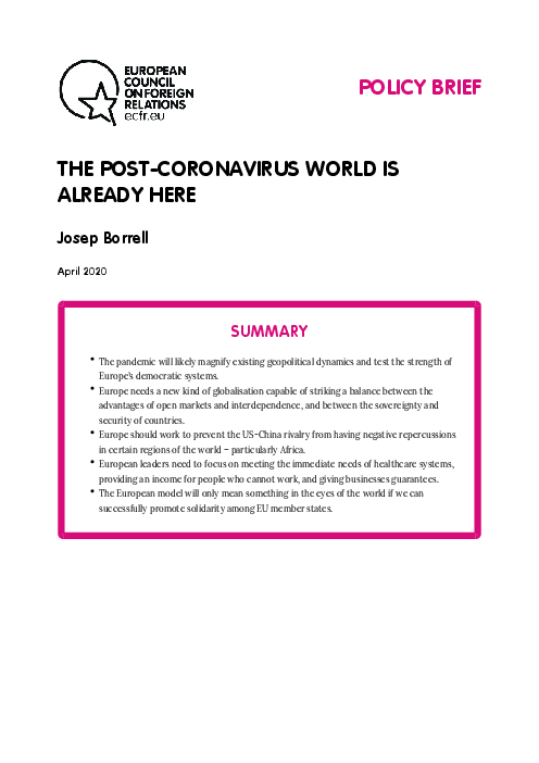 이미 다가온 코로나바이러스감염증-19(COVID-19) 이후의 세계 (The post-coronavirus world is already here)