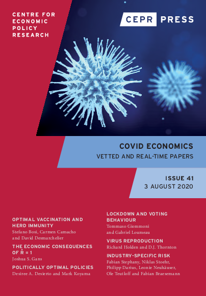 신종 코로나바이러스감염증의 경제학 : 실시간 조사 논문, 제41호 (Covid Economics: Vetted and Real-Time papers, Issue 41)