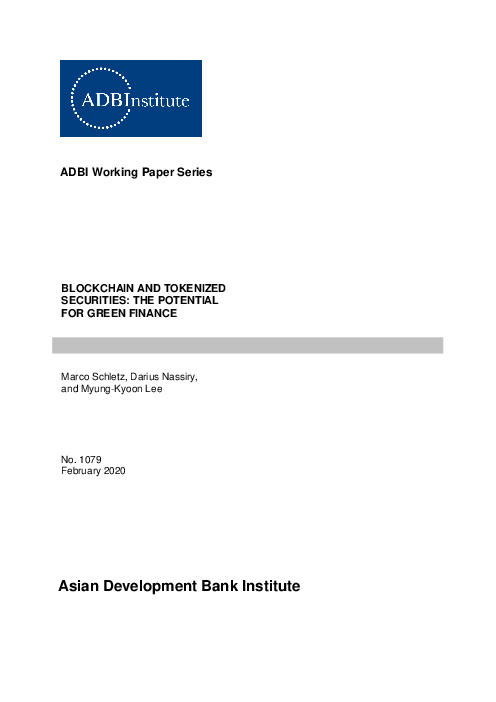 블록체인과 토큰 안보 : 녹색 금융의 잠재력 (Blockchain and Tokenized Securities: The Potential for Green Finance)(2020)