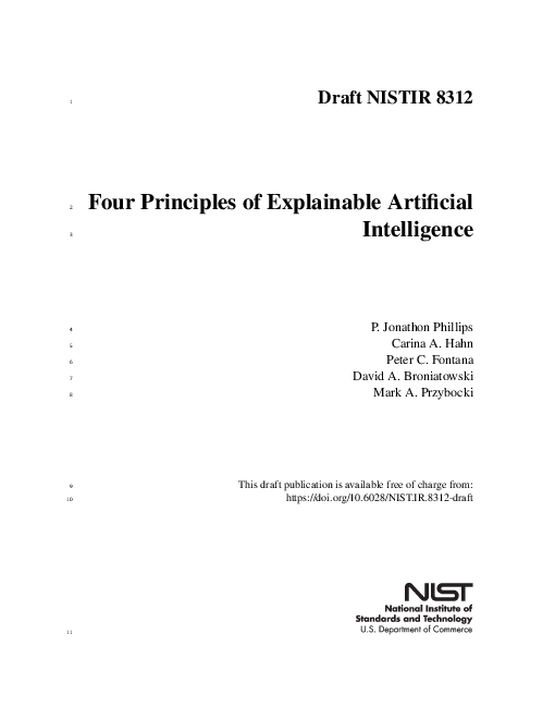 설명 가능한 인공지능 (XAI)의 네 가지 원칙 (Four Principles of Explainable Artificial Intelligence)