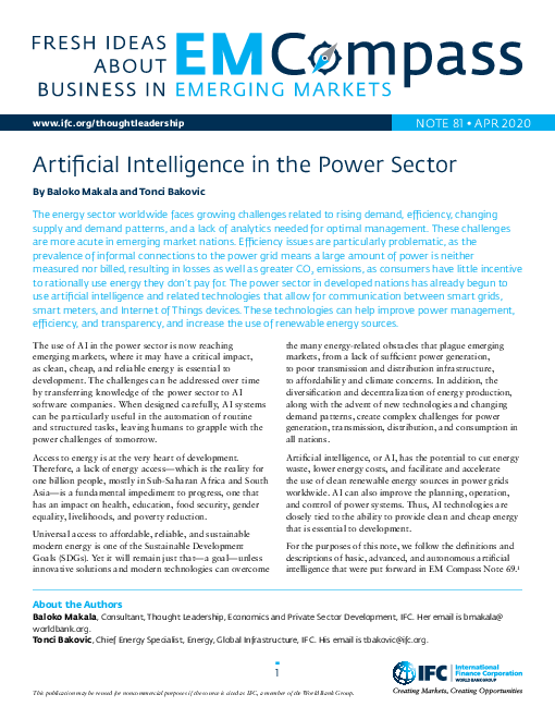 전력 부문 인공지능(AI) (Artificial Intelligence in the Power Sector )